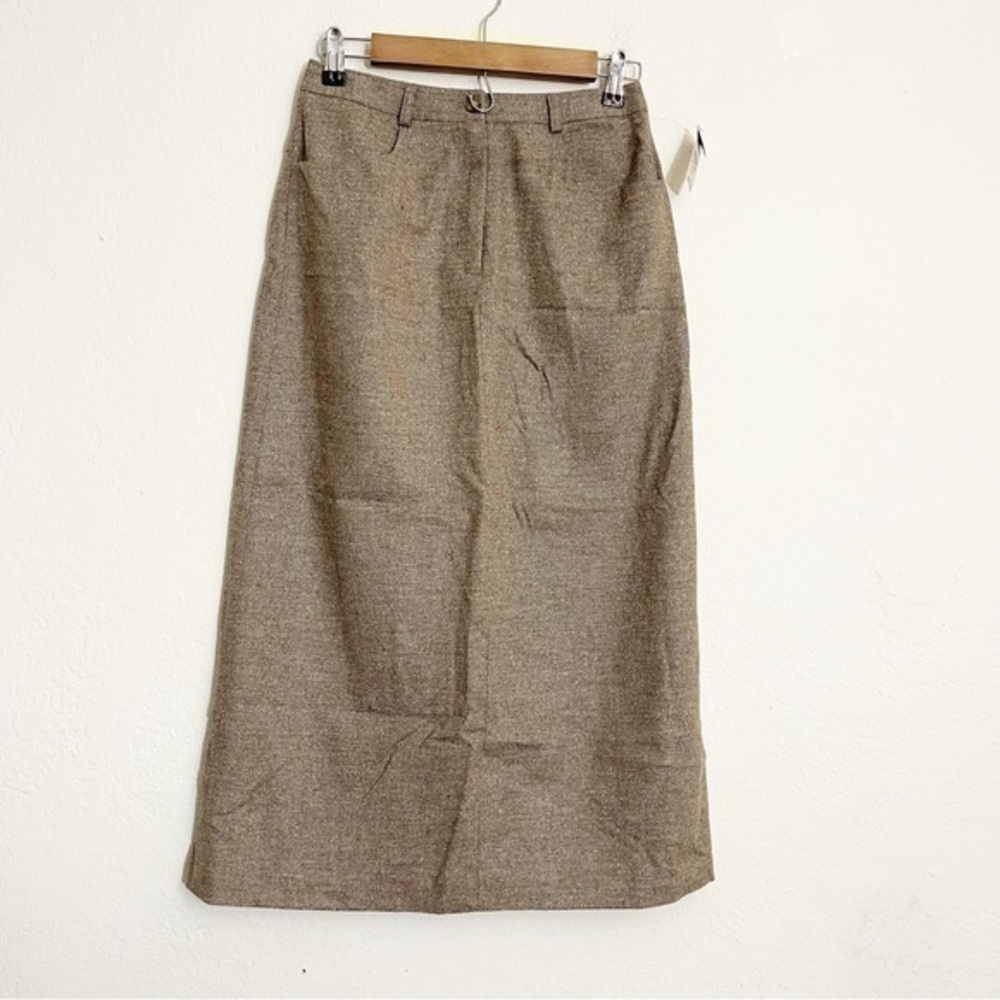Talbots Brown Tweed Midi Skirt